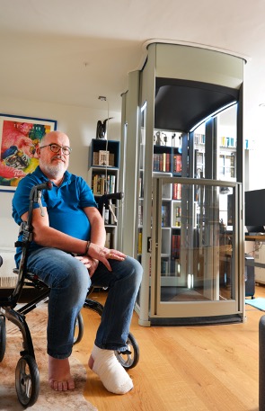 Kilburn 2 Stiltz Home Lift Customer in Age Friendly Home